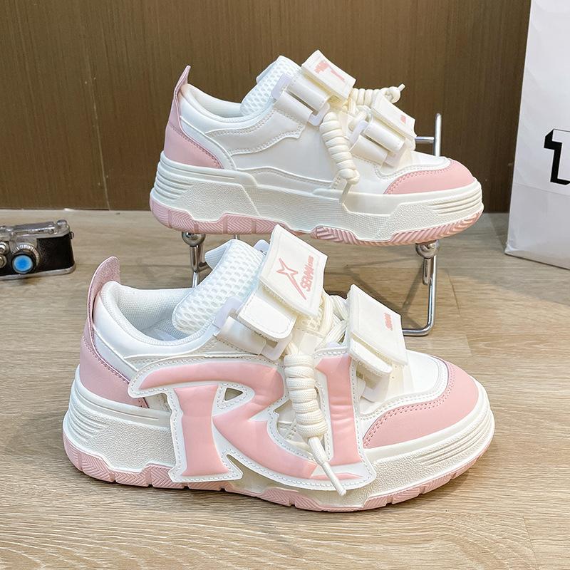 

Pink platform bread shoes women s spring and summer new chic niche design high street student casual sports shoes 40