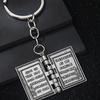 Christian Cross-shaped Keychain Alloy Keychain with Mini Book Pages Faithful Bag Charm Christian Anniversary Gift