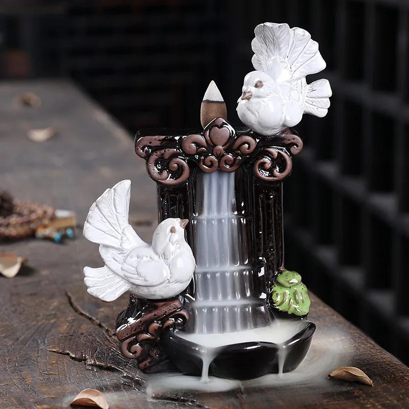 Ceramic Handicrafts Flying Waterfall Backflow Incense Censer For Home Decor Aromatherapy Ornament