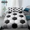 Soccer Duvet Cover Set Football Design Old Plaster Wall Destruction Punching Bedding Teens Queen Polyester Quilt