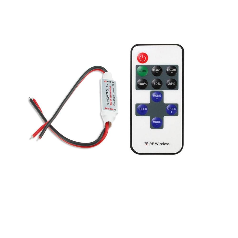 12V RF Trådløs Fjernkontroll For Mini LED Strip Lysbryter Dimmerkontroller