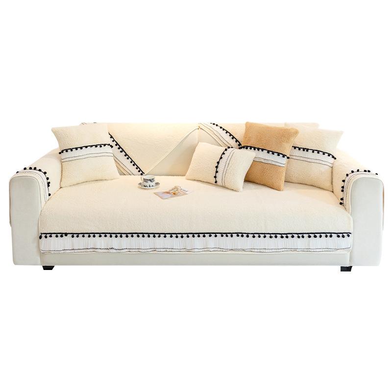 Winter Thickened Cotton Velvet Sofa Cushion 2024 New Non-Slip Seat Cushions Leather Sofa Cover Plush Cover Towel