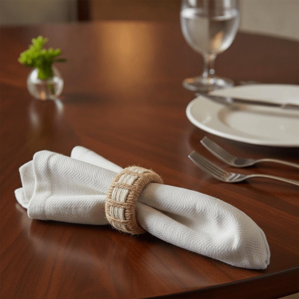 6 Piece Rustic Style Cylinder Napkin Ring Woven Dinning Towel Ring Natural Napkin Buckle  Banquet