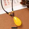 Amber Beeswax Necklace Chicken Oil Yellow No Matter Brand Pixiu Pendant Retro Women's Long Sweater Chain Men's Accessories