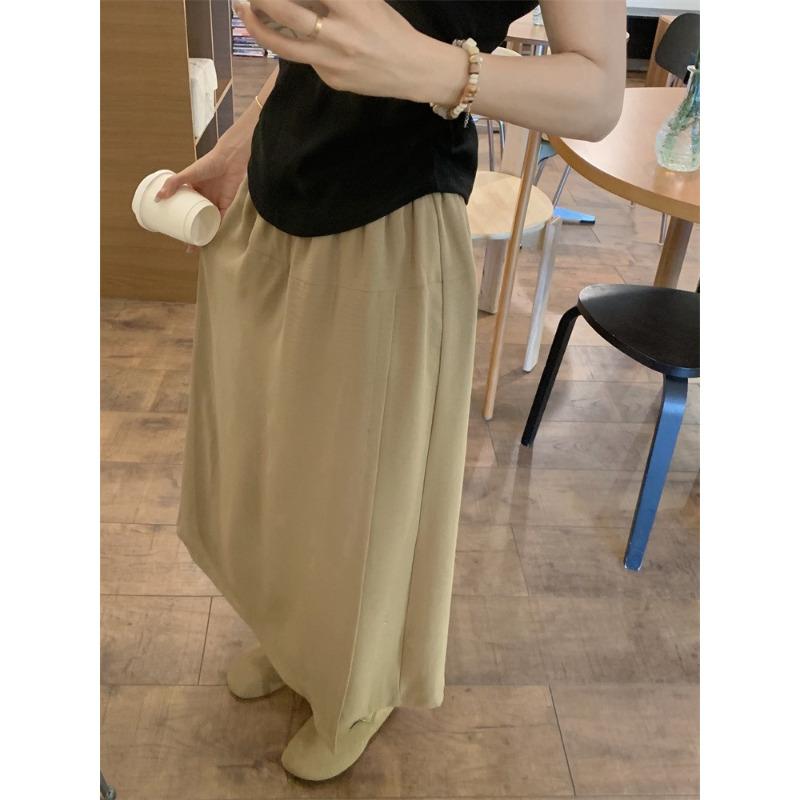 Large Size Women's Clothing Thin Sunscreen Culottes Women High Waist Split Legs Thick and Thin Eightnine Point Pants Skirt