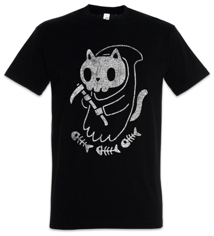 

Cat Reaper II T-Shirt Cats Fun Death Skull Skulls Love Lover Addiction Addicted 4XL