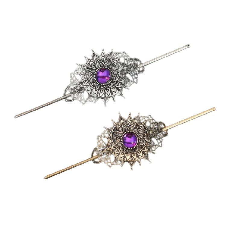 Delicate Floral Hair Stick Crystal Hairpiece with Sparkling Crystal for Evening Wear Photo Props