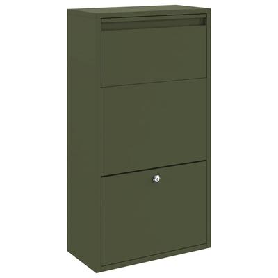 Buzón de Entrega de Paquetes con Almacenamiento Verde Oliva 44 x 22 x 82 cm Acero