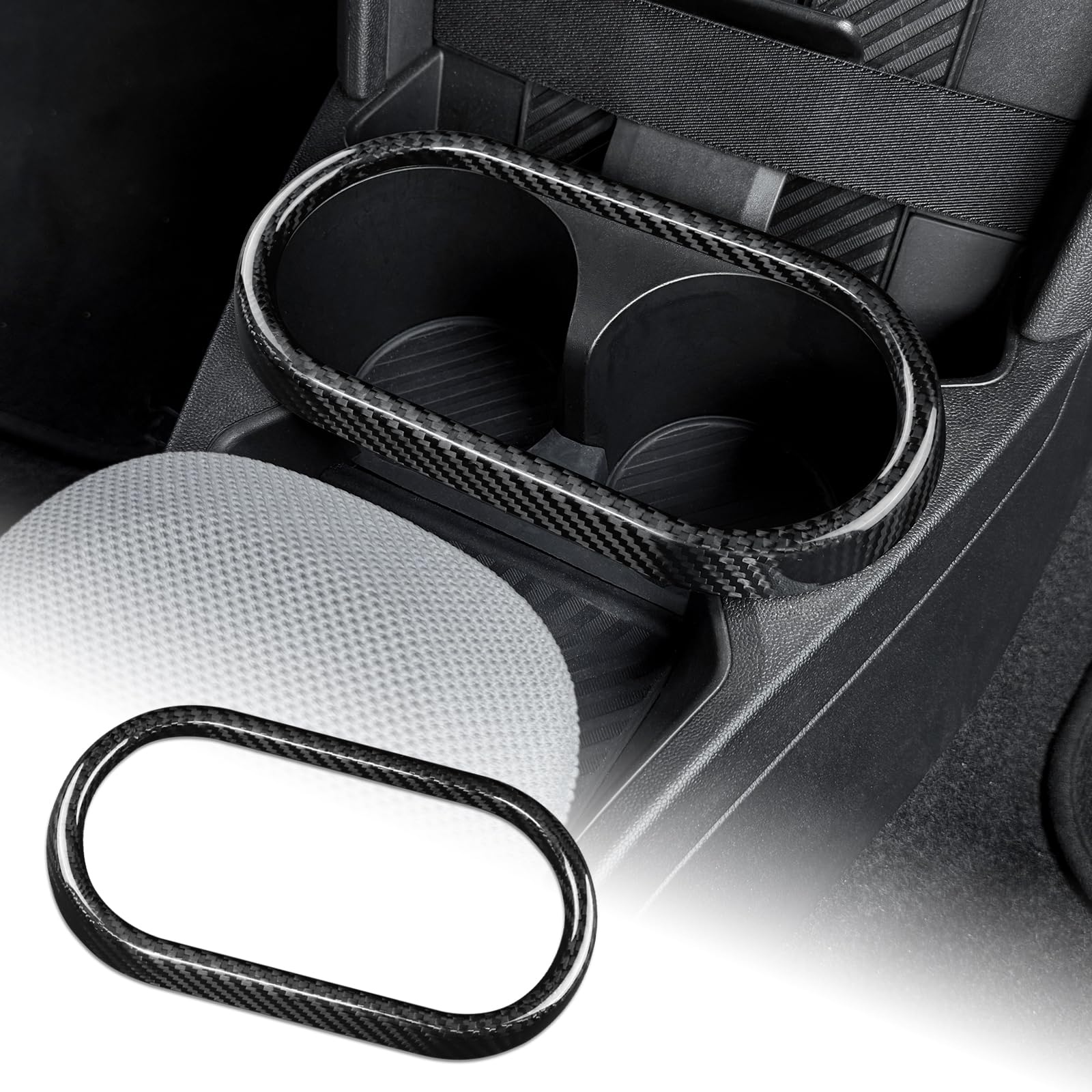 

AIRSPEED Аксессуары для интерьера из углеродного волокна для автомобиля Mini Cooper F67, Подстаканник на центральной консоли, Стильный интерьер, В комплекте лента, Углерод F65, F66, чёрный