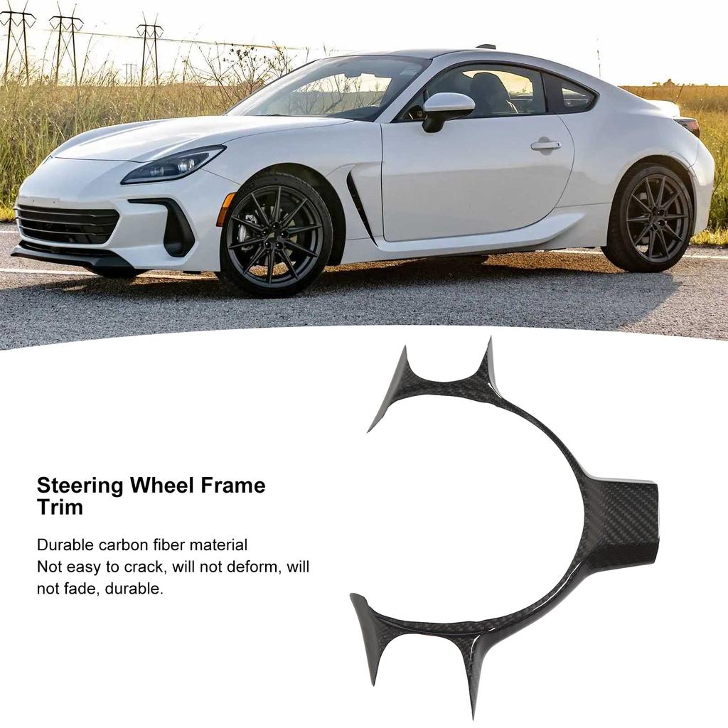 Steering Wheel Panel Frame Trim Carbon Fiber Steering Wheel Frame Decor Replacement for Toyota Subaru BRZ 2022+