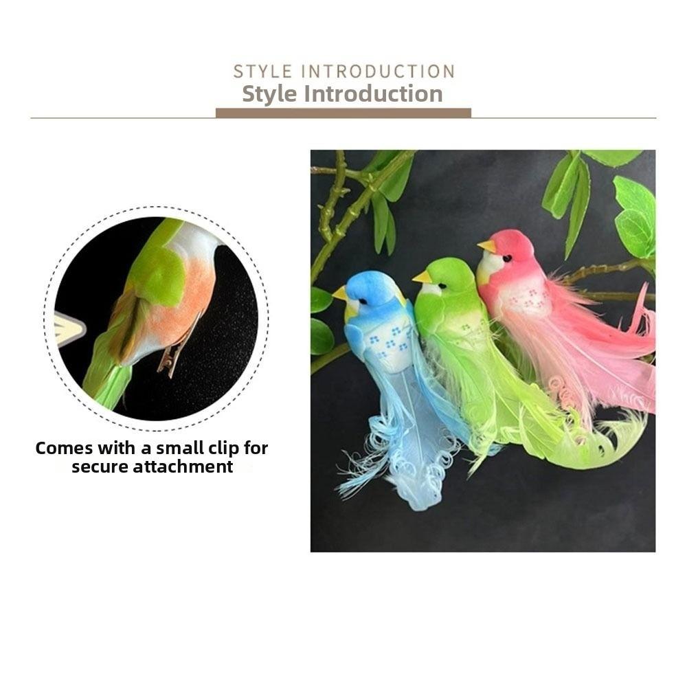 Colorful Simulation Birds Photography Props with Clip Decorative Fake Bird Home Decor Landscape Decoration Birds Model