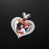 Heart-Shaped Hip Hop DIY Photo Pendant with Zircon Inlay – Customizable and Trendy