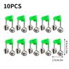 5/10pcs Fishing Bite Alarms Fishing Rod Bells Tip Clip Bells Ring Green ABS Fishing Accessory Outdoor Pole Fish Bites Indicators