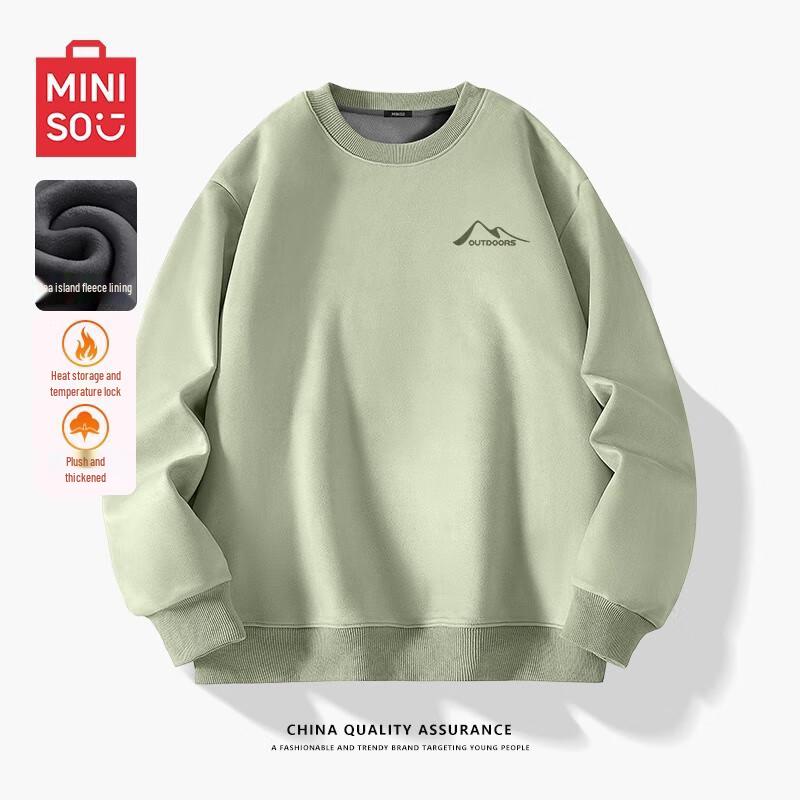 MINISO Men s Oversized Suede Fleece Lined Crewneck Sweatshirt M 2120₽