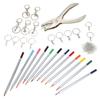 Keychain Craft Set Complete DIY Keychain Tools with Colored Pencils Hole Punch for DIY Craft Toys Gifts
