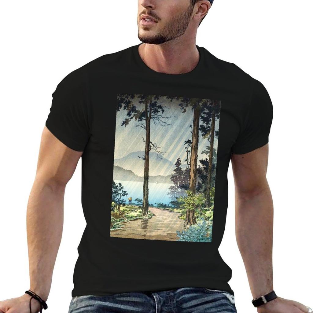 Tsuchiya Koitsu Morning Rain at Hakone TShirt Fashion Casual Short Sleeve TShirt