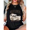 Two Horse Print Plus Size Women's Round Neck Summer Casual Short Sleeved Street Fashion Versatile T-shirt