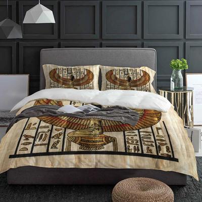 Ägyptisches Mädchen Flügel Kunst Bettwäsche Set 3tlg. Jungen Mädchen Bettbezug Kissenbezug Kinder Erwachsene Bettdeckenbezug Doppelbett Set Heimtextil