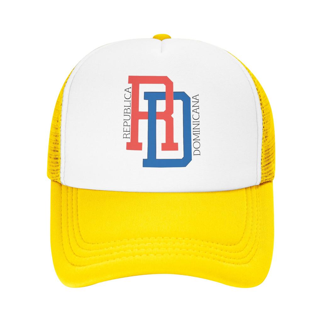 DR Dominican Republic Trucker Caps Unisex Women Outdoor Dad Hat Sun Hats Racing Cap Adjustable Polyester Mesh Baseball Cap Summer