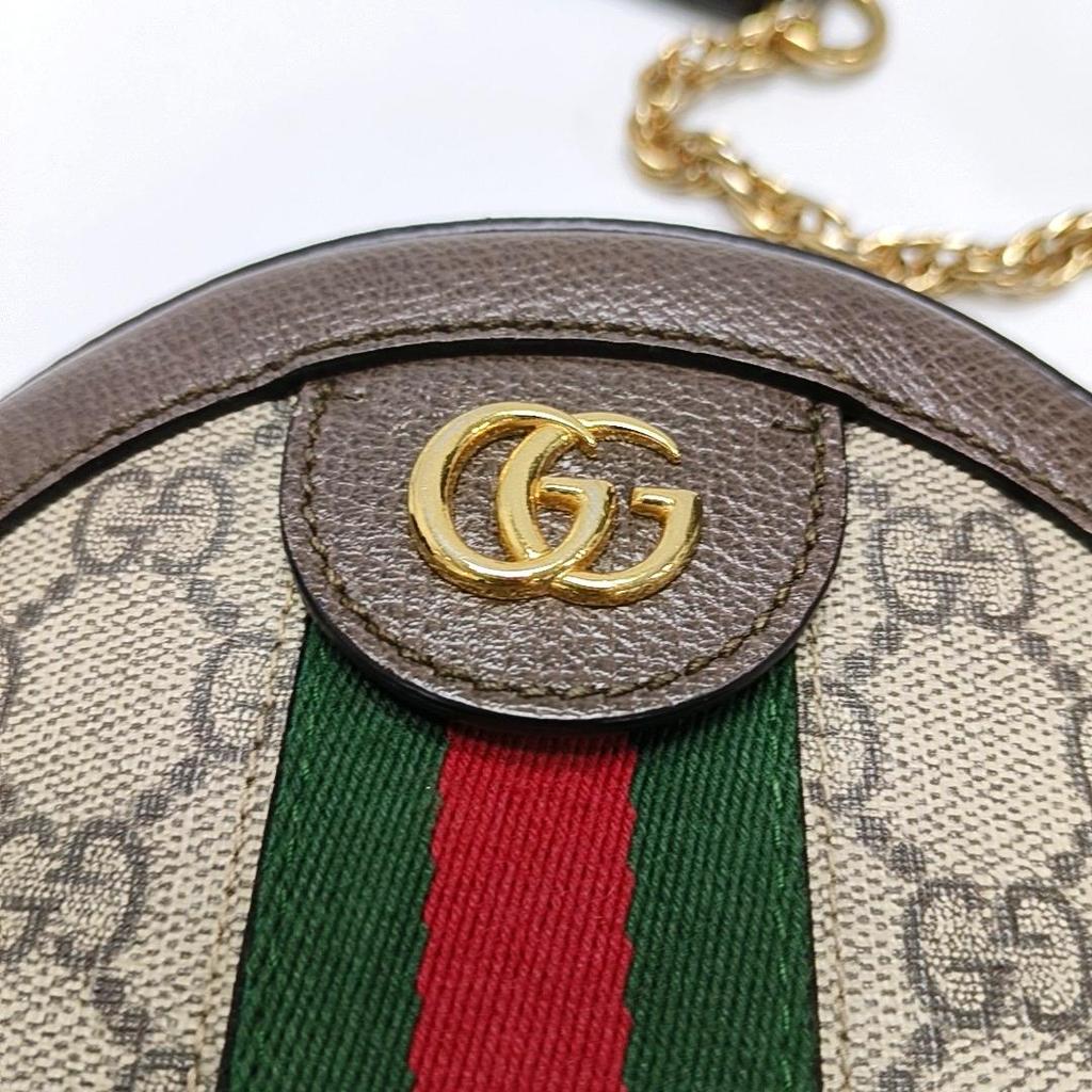 [Pre-Owned] Gucci Ophidia GG Mini Round Bag 'Beige' - Very Good #1DRU4CL