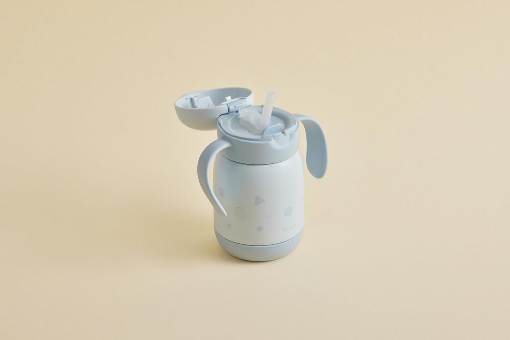Richell Try Insulated Straw Light 1 for Ages 7 Months and Up Leak-Proof Mug, 300ml, Gray, Mug,