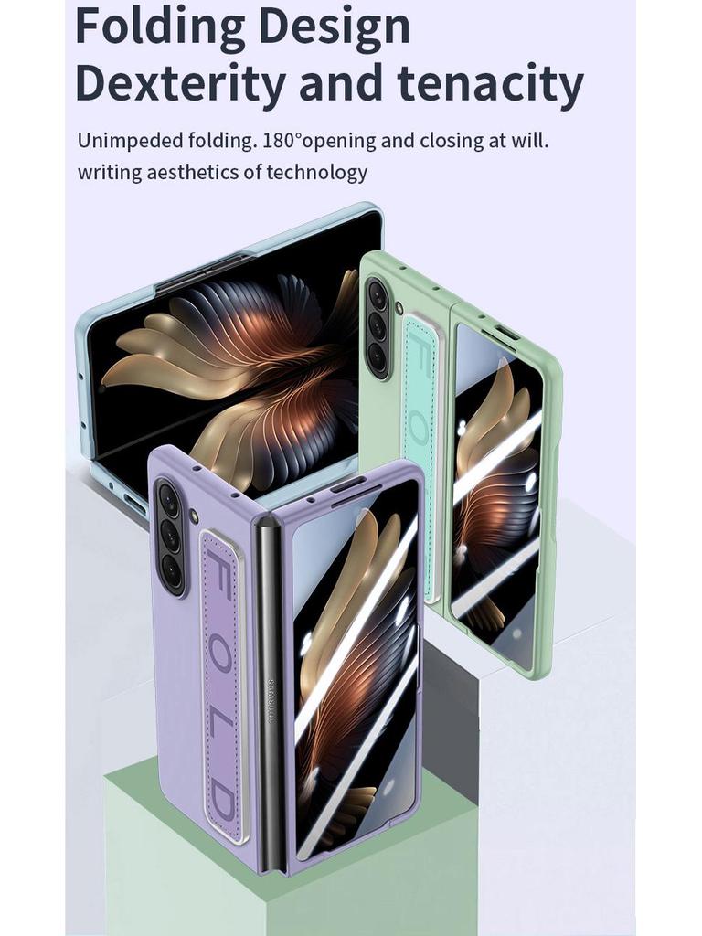 Elastic Rope Wristband Phone Case and Film for ZFold7/ZFold6 with PC Skin-Feel Spray Paint