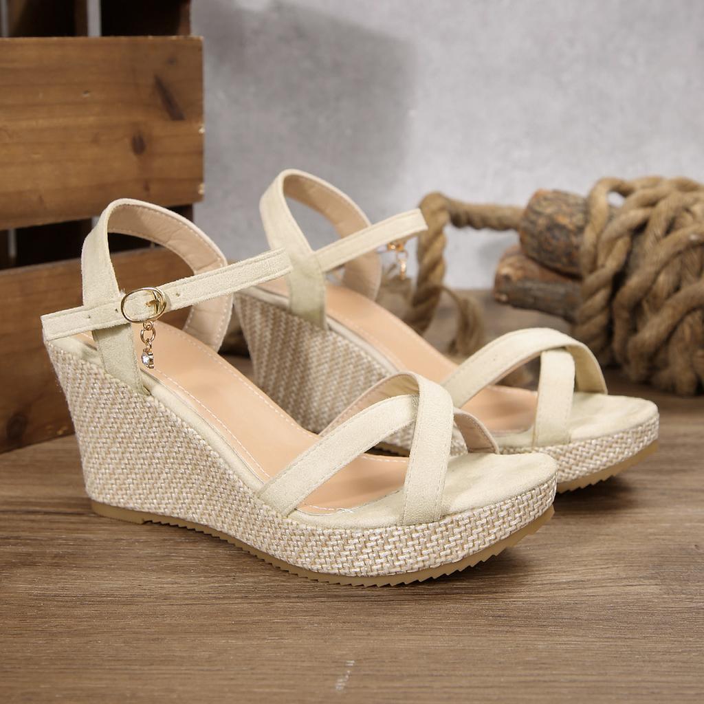 Fashion New Summer Fashion Sandals, Wedge-heeled Waterproof Platform, Thick-soled Roman Platform-soled Sandals, Large Size Women's Shoes
