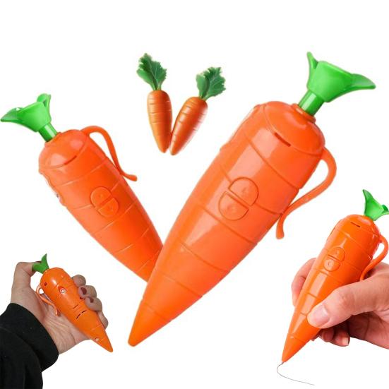 Carrot Shaped Recorder Pen Cute Animated Design Pen with Playback Function Portable Voice Recorder for Students Kids Fun Gift for Note-Taking