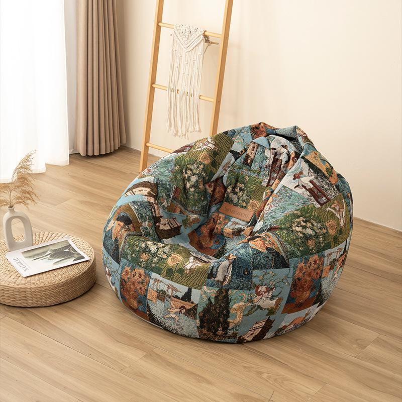 

Fabric Bean Bag Sofa Single Lazy Sofa Chair with Removable Cover Reclining Lounger for Bedroom Living Room