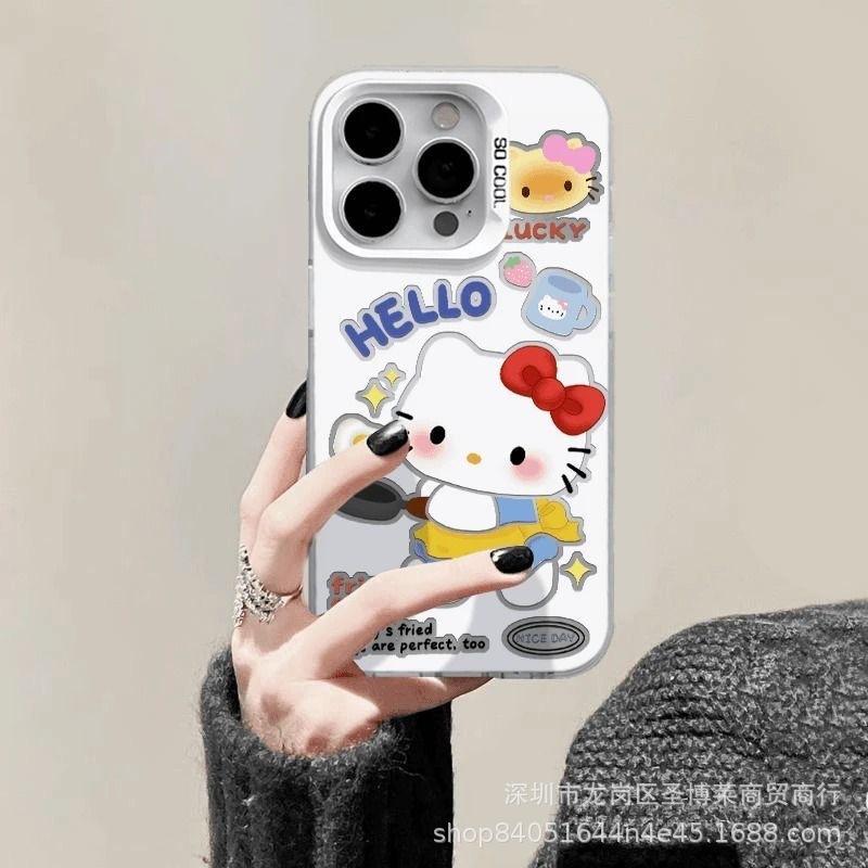 Fried egg kt cat for apple 15 colored silver iPhone14Pro creative 11promax matte 16 protective cover 17