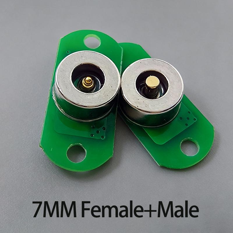 

1/2 PCS 3A DC Magnetic Pogopin Connector 7mm 10mm Male Female Spacing Spring Loaded Dc Power Socket With Hole