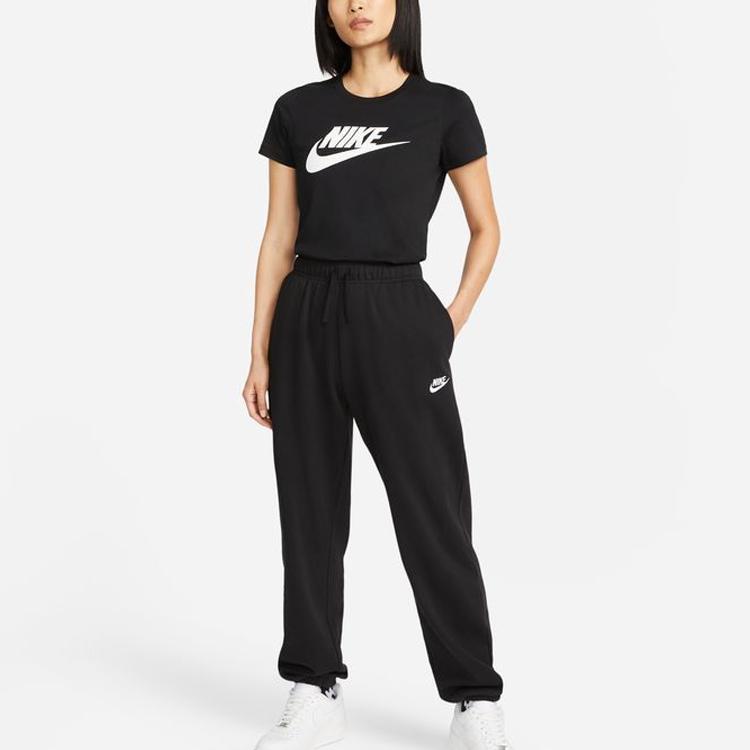 New Nike Set In Sleeve T Shirt Women's Black White DV6095-010