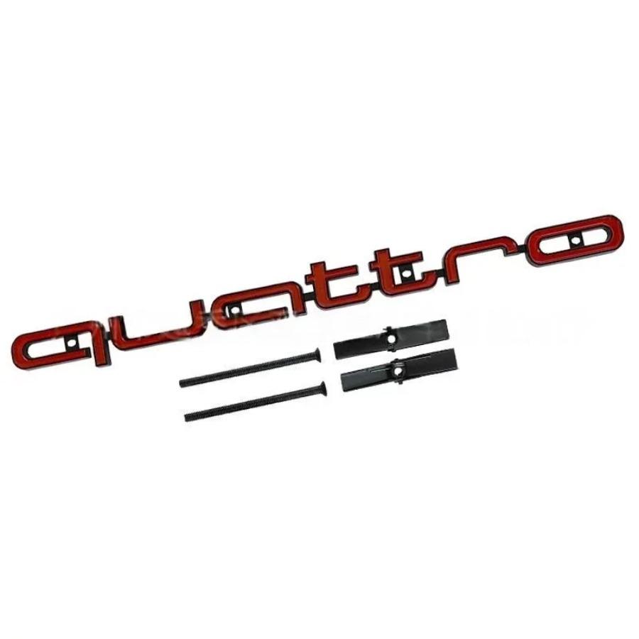 1Pc Quattro Emblem 3D ABS Car Front Grille Emblem For A3 A4 A5 A6 A6L A7 A8 Q3 Q5 Q7 S3 S4 S5 RS3 RS4 RS6 Badge Accessories