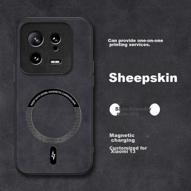 Xiaomi 13 Phone Case, Xiaomi 13 Protective Cover, Skin-Like Magnetic New Frosted Lens Full Protection Silicone Simple Style - Black