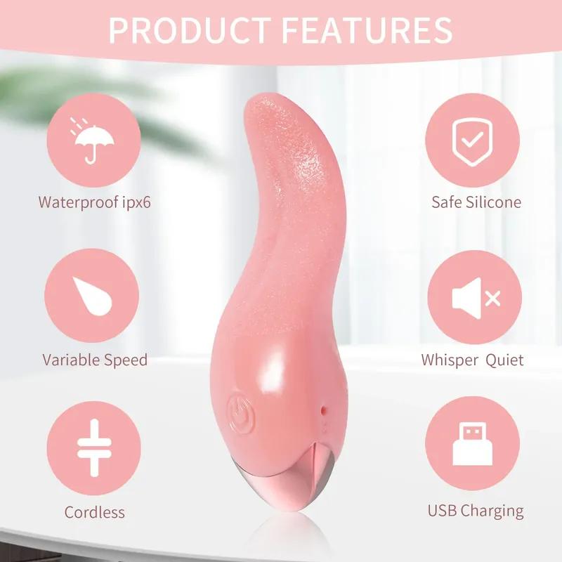Powerful Heating Vibrator Tongue Licking Clitoral Stimulation Nipples Stimulator Vibrators Female Adult Sex Toys for Womans 18+
