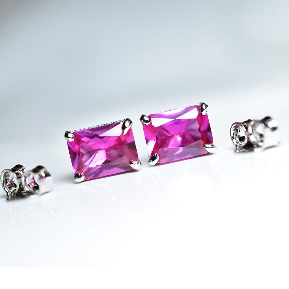 

Mozambique Natural Earring 11.10 Ct Pair CERTIFIED Emerald Pink Ruby For Gift MY.ER-11-NS 15.4 mm approx рожевий