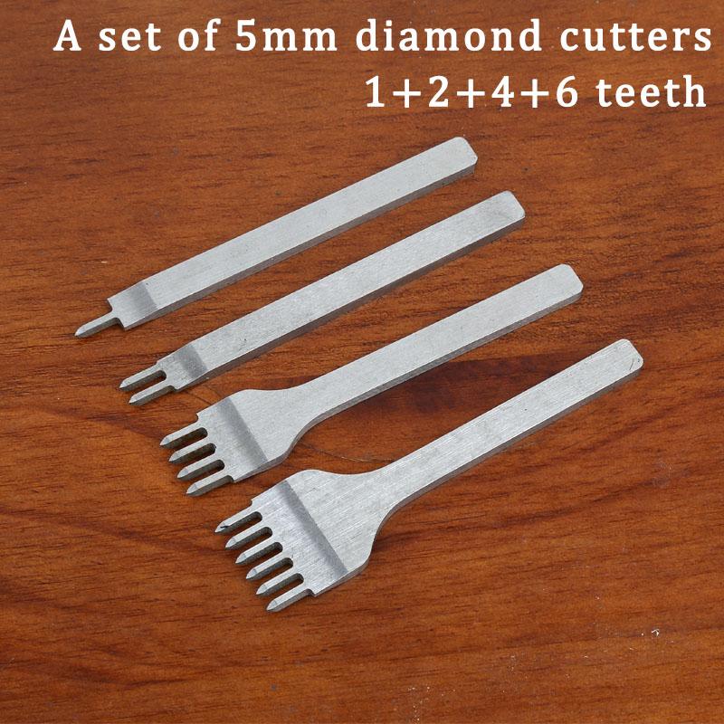 Outil de coupe en acier blanc avec diamant, cutter plat oblique pour l'artisanat DIY du cuir, kit d'artisanat du cuir, outils de couture et de poinçonnage, 345