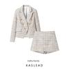 Kaslead New Women Clothes Western Style Fashion Simple Graceful Plaid Top Skirt Blouse and Pants