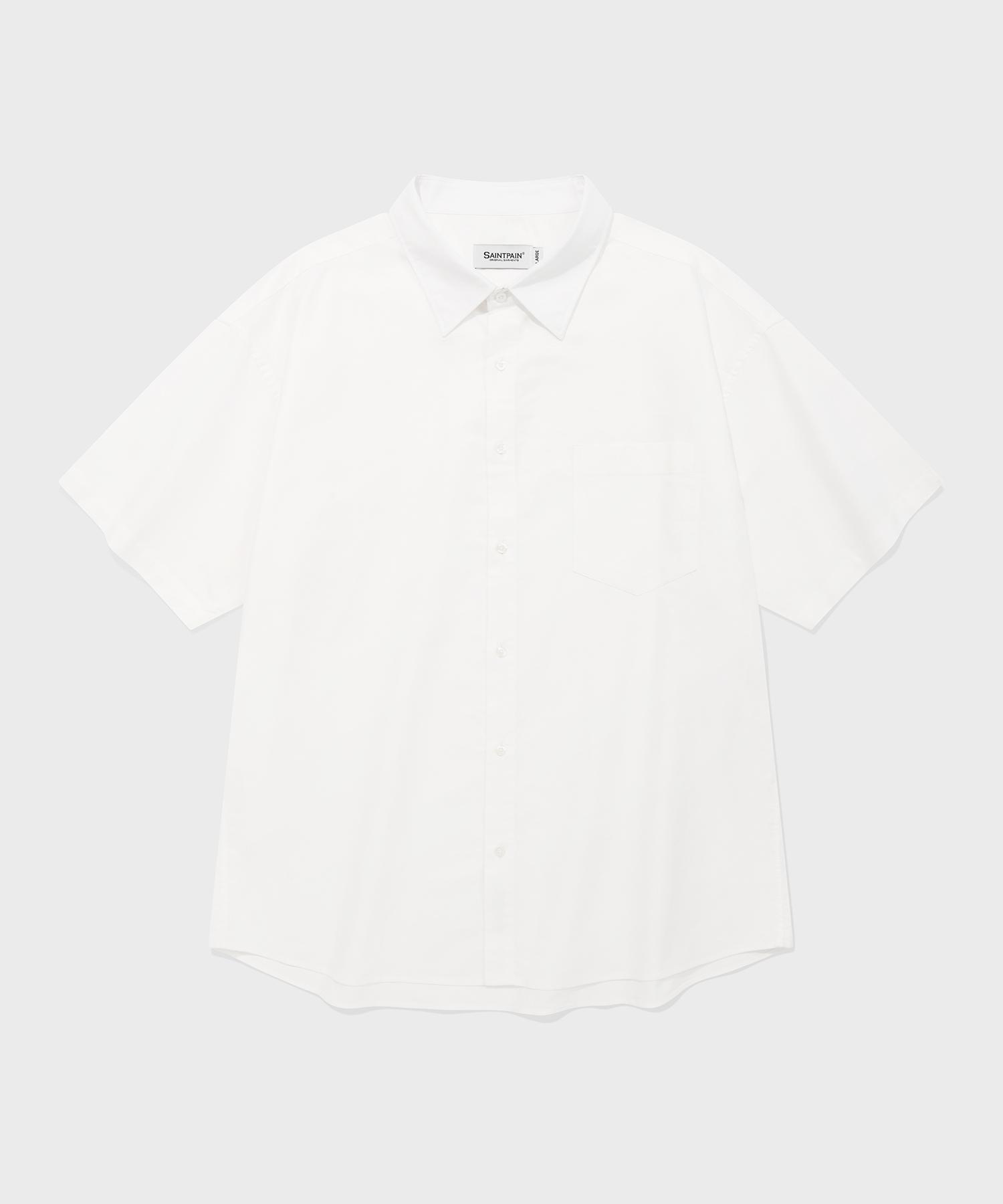 Saint Pain Sp City Boy Oxford Pocket Oversized Short Sleeve Shirt - White White/L