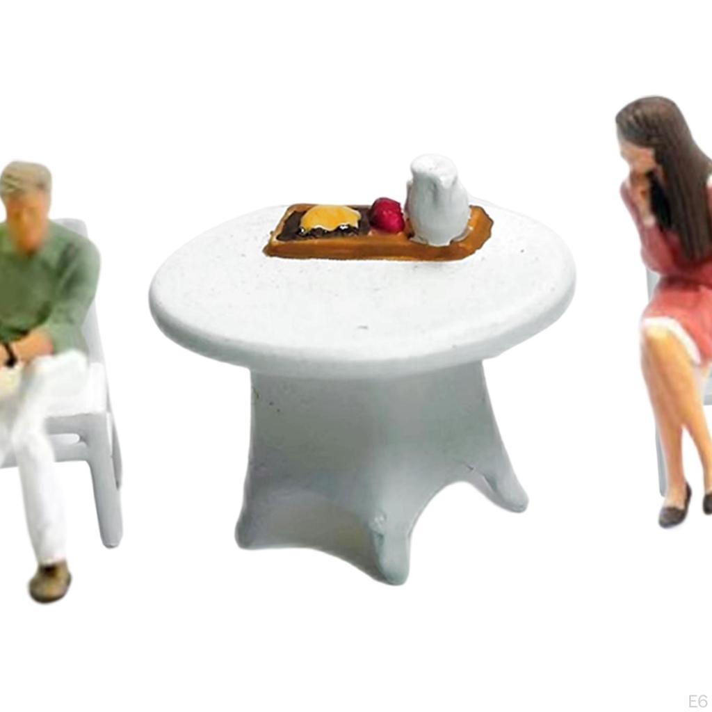 1/64 Men and Women Chatting Model People Figurines Chair Table Tiny for Diorama