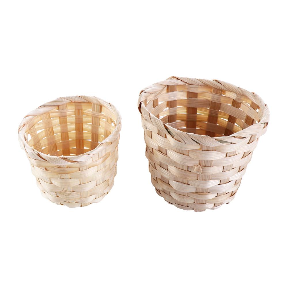 Bamboo Decorative Portable Small Sundries Organizer Storage Basket Plant Box Fruit Basket Basket