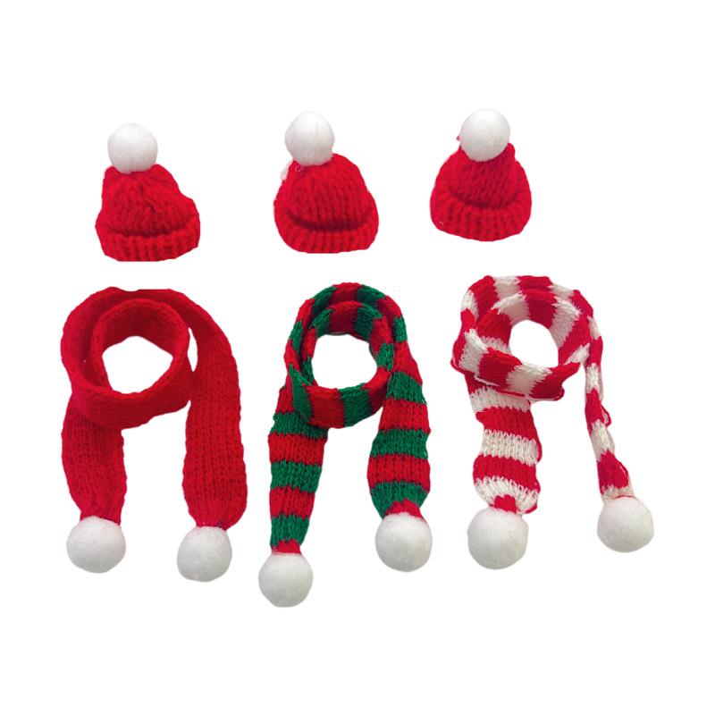 Mini Knit Scarf for DIY Doll, Christmas Decoration, Chenille Stem, Bear Paw, Dog Doll Accessories