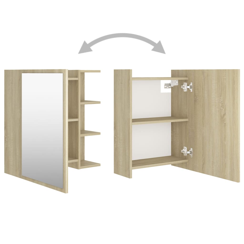 Bathroom Mirror Cabinet Sonoma Oak 62.5x20.5x64 Cm Engineered Wood