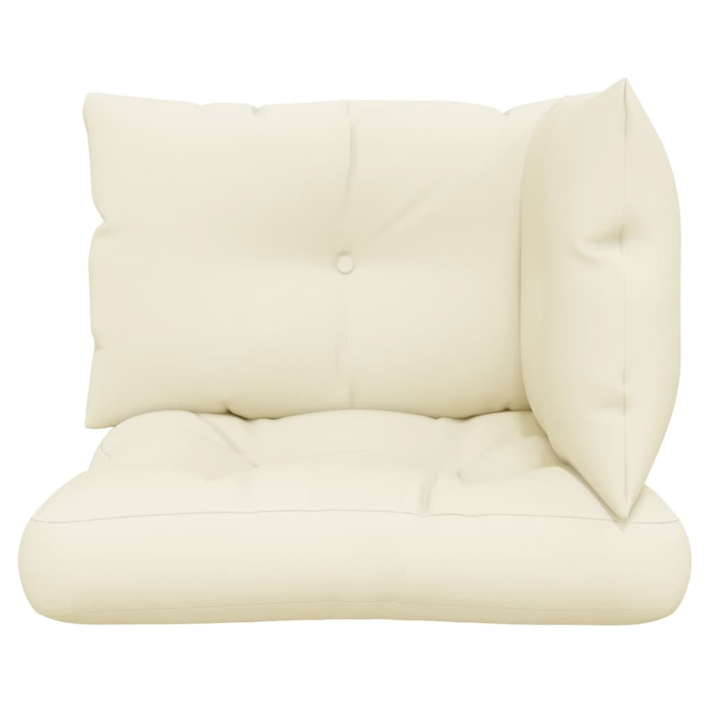 3 Piece Pallet Cushion Set Cream Fabric