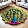 Peacock Floor Mat 3D Realistic Pattern Bathroom Mat Quick Dry Floor Rug with Anti-Slip Backing for Kitchen Bedroom Entrance