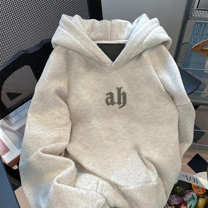 Women's Oversized Pure Cotton Fleece-Lined Hooded Sweatshirt - Autumn/Winter Chic