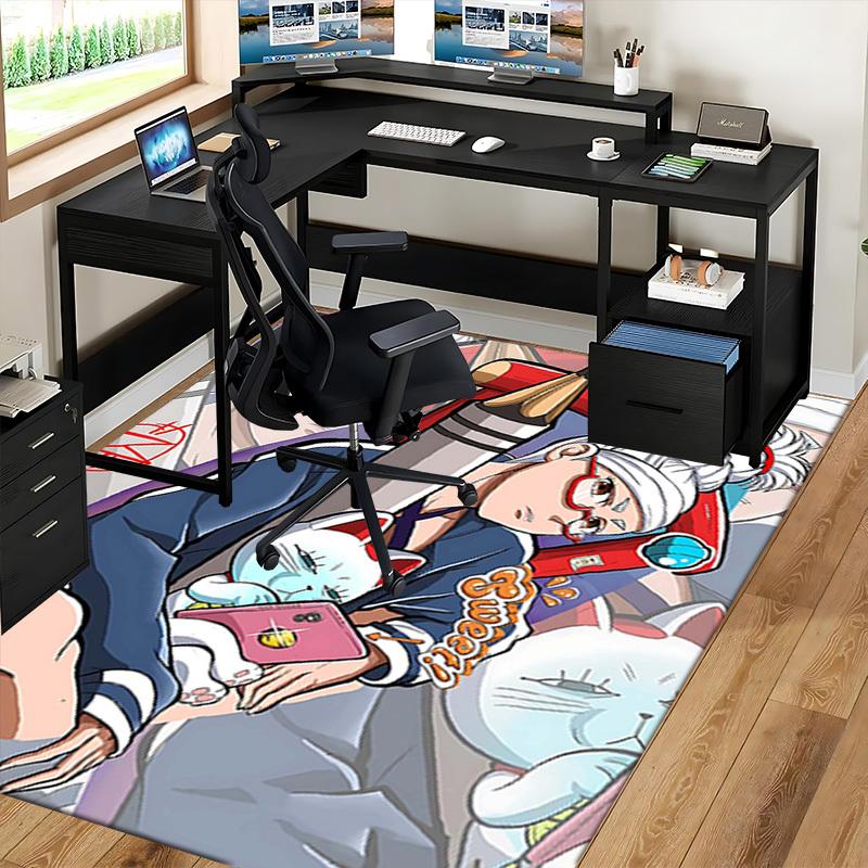1pc Anime Cat Design Chair Mat - Sweet! Non-Slip Carpet for Office, Home Decor, Living Room, Bedroom, Game Room - Perfect Gift for Anime Lovers.U012