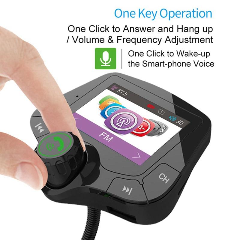 G24 Bluetooth 5.0 Car Kit Handsfree FM Transmitter QC3.0 Car Charger 2.0 Inch LCD Display AUX Audio Receiver MP3 Player