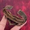 Faceted Kashmir Ruby Bangle Copper Wire Wrapped Jewelry Adjustable Cuff Bracelet Gemstone Handmade Bangle for Gifts Copper Wire Wrap Bangle