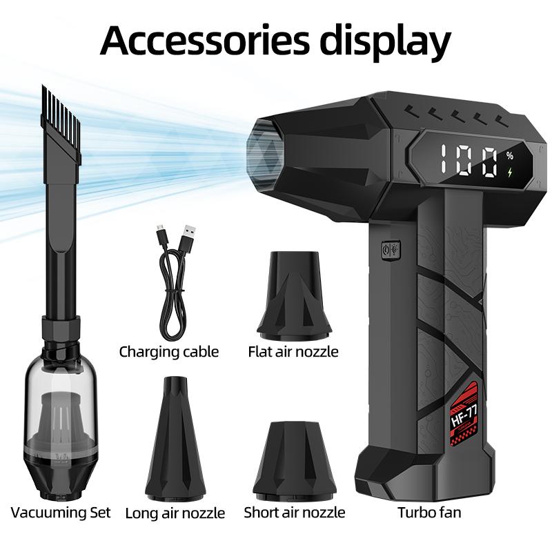 2026 New 1,200,000 RPM Turbo Jet Fan, 340W Cordless Vacuum Cleaner, 760g Air Pressure, High-Speed Brushless Motor Driven, LED Lighting